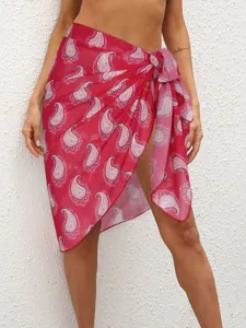 Damen Strand Sarong Wickelrock aus Chiffon mit Paisley Muster, sexy Bikini Überwurf Sommer.