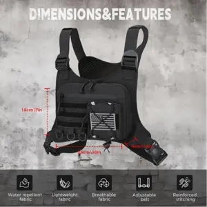 Taktische Brusttasche für Outdoor-Laufen, langlebiges Nylon-Gurtzeug mit Taschen.
