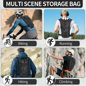 Vista detallada de la mochila deportiva para exterior mostrando su uso versátil en acción.