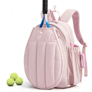 Rosa Tennis Rucksack für Damen Pickleball Tasche mit Schlägerfach und Schuhfach