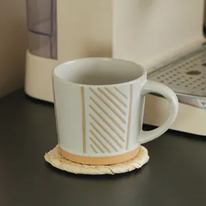 Handmade straw woven coaster round placemat Japanese style thick heat insulation pad home