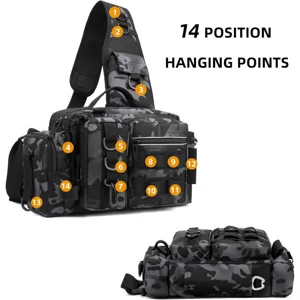 Multifunktionale taktische Angeltasche Tarnung Brusttasche Outdoor Lure Schultertasche