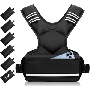 Adjustable weighted vest for running, fitness and strength training with removable weight bags.