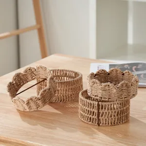 Coprivaso in Giacinto d'Acqua Tessuto a Mano Stile Pastorale Cestino portaoggetti Decorazioni per la Casa