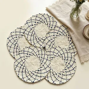Eco Friendly Straw Woven Place Mat Nordic Round Heat Resistant Non Slip Table Mat For Kitchen Home Decor