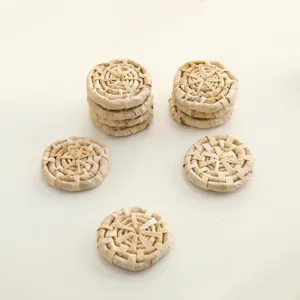 Detailed close-up of handmade natural grass woven mat for pet bird chewing and grinding.