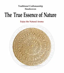 Handmade natural straw woven round mat grass coaster table placemat for daily home decor