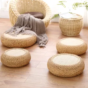 Japanese thickened straw tatami meditation cushion set for home living room and tea room decor