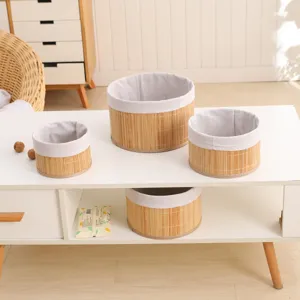 Handwoven Cotton Rope Storage Baskets Woven Organizer Bins Decorative Storage Bins For Home Desktop Shelf