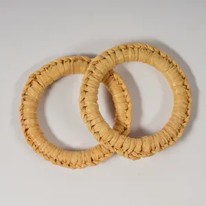 Handmade woven wicker napkin ring natural straw table decor for hotel and western dining