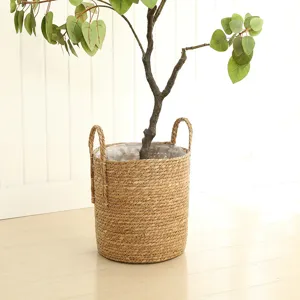 Nordic seagrass storage basket woven flower pot plant holder home decor natural material