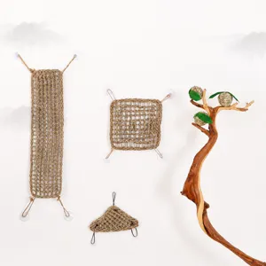 Natural Seagrass Pet Mat Reptile Hammock Handmade Woven Climbing Mat For Lizard Reptile Terrarium Pet Supplies