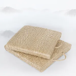 Handmade Natural Cattail Grass Square Portable Cushion Bay Window Mat Tatami Floor Mat Home Living Room Bedroom Decor