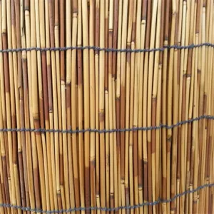 Tessuto di dettaglio della tenda di canna naturale, materiale intrecciato per decorare.