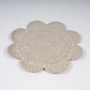 Cotton rope woven placemat flower shaped table mat kitchen heat insulation cute boho coaster