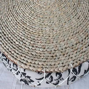 Handmade natural straw woven tatami cushion breathable floor mat for home decor