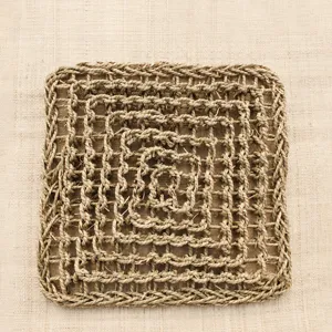 Natural Straw Woven Pet Mat Wear Resistant Cat Scratch Board Dog Bed Summer Cool Pet Crawling Mat Pet Rest Supply