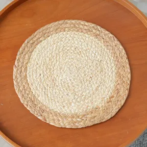Japanese Minimalist Handmade Woven Corn Husk Straw Placemat Heat Insulation Anti Scald Round Casserole Mat Table Pad