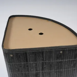 Cesta de ropa de bambú negra tejida caja de almacenamiento plegable diseño de esquina.
