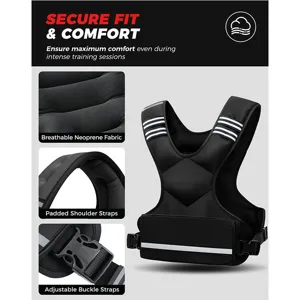 Adjustable Weighted Vest For Men Women Fitness Running Strength Training Workout Neoprene Weighted Vest With Removable Weight Pockets