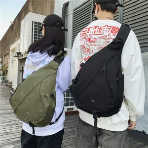 Large Capacity Waterproof Nylon Sling Bag Water Drop Shape Crossbody Chest Bag For Men Women Outdoor Casual Streetwear Messenger Bag