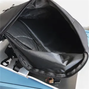 Black large capacity crossbody bag chest bag casual sports waterproof shoulder bag interior view