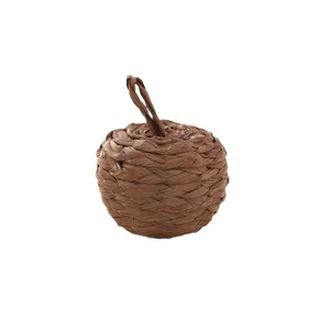 Woven straw pumpkin ball Christmas decoration home ornament harvest festival simulation apple craft.
