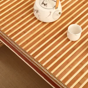 Handmade bamboo tatami tea table mat for bay window balcony portable wood tabletop decor zen style