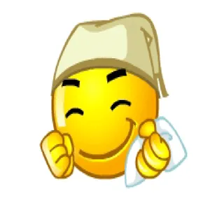 Yellow smiley face emoji sticker graphic with sleeping cap and tissue detail design for decor