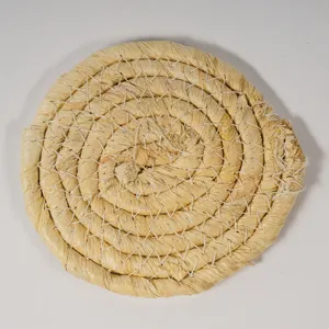 Handgemaakte natuurlijke stro geweven mat ronde maistouw onderzetter boho kamer decor