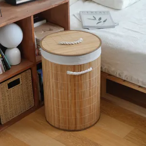 Nordic Woven Storage Basket With Lid And Handles Large Laundry Hamper For Living Room Bedroom Toys Sundries Organization
