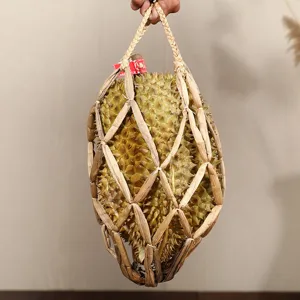 Handgefertigter Strohgewebe Durian Korb Naturfaser Obstverpackung Aufbewahrungstasche
