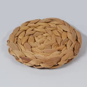 Handmade Natural Straw Woven Placemat Japanese Style Heat Insulation Anti-Slip Table Mat Kitchen Dining Table Decor