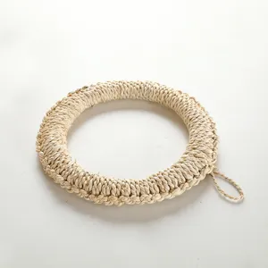 Natural corn leaf woven trivet round hot pot mat kitchen insulated placemat table protector