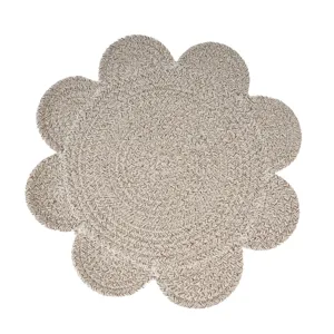Nordic braided cotton flower placemat heat resistant kitchen dining table mat round shape