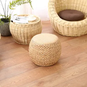 Japanese Thickened Straw Woven Tatami Pouf Cushion Natural Rattan Meditation Floor Stool