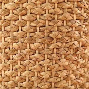 Close-up detail of natural straw woven tatami cushion texture, highlighting exquisite handcraft.