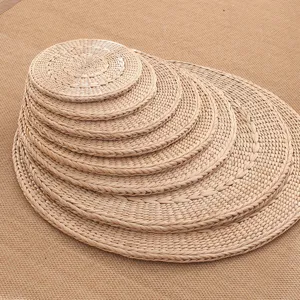 Handmade Natural Straw Woven Round Seat Cushion Thickened Tatami Mat For Bay Window Yoga Meditation Home Living Room Floor Decor