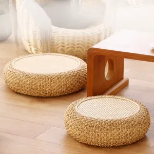 Japanese Straw Woven Meditation Cushion Thickened Tatami Pouf Round Floor Mat For Living Room Balcony Tea Room Home Decor