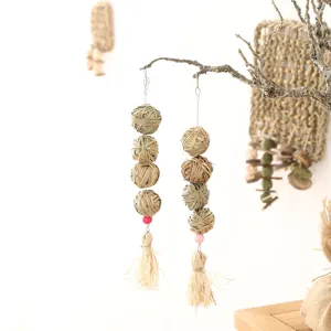 Hanging Parrot Chewing Toy Natural Woven Grass Ball Hamster Molar Pet Bird Supplies Detail View