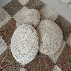 Handmade woven straw cushion round floor mat tatami natural corn husk seat pad home decor