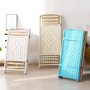 Paravent pliant en paille tressee, cloture pour animaux en rotin pour maison et jardin d'enfants.