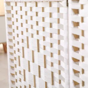 Paravent pliante tsee blanc separateur de piece detail cloture animaux en bois deco