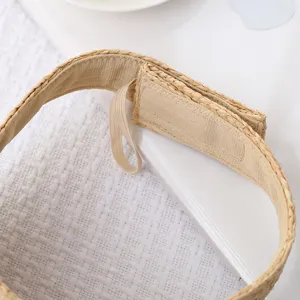 Straw sun visor hat detail back closure adjustable strap summer beach outdoor casual women men