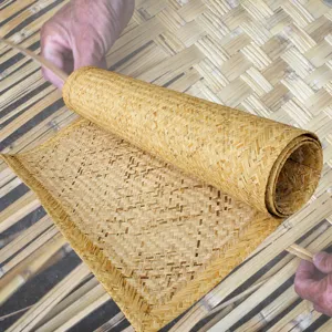 Natural straw woven mat handmade eco-friendly reed mat for home decor and traditional flooring.