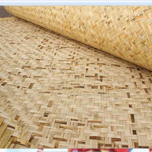 Natural Woven Reed Mat Roll Eco Friendly Handcrafted Bamboo Mat for Home Wall Decor