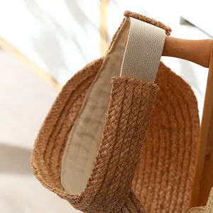 Summer straw empty top sun hat handmade woven beach sunshade cap for outdoor travel