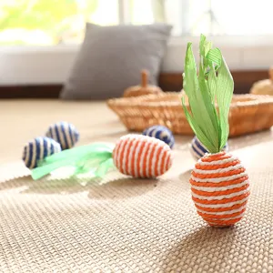 Handmade woven carrot ornament natural straw craft eco-friendly home decor table centerpiece