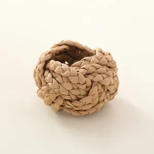 Handmade woven napkin ring natural straw rustic table decor holder for dining room