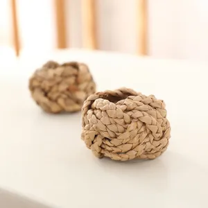 Handmade woven napkin ring natural straw rustic dining table decor farmhouse style ring